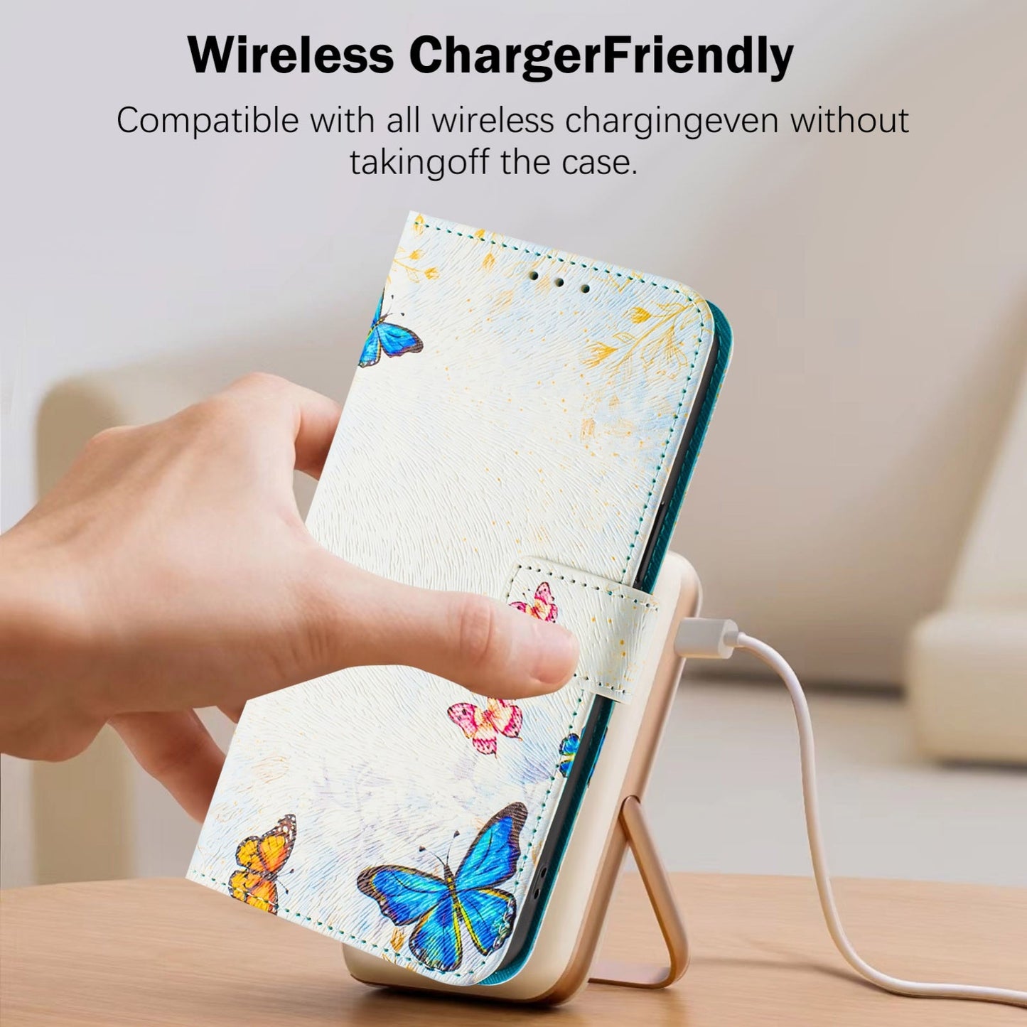 For iPhone 16e Art Colored Drawing Pattern Leather Phone Case(Butterfly house)