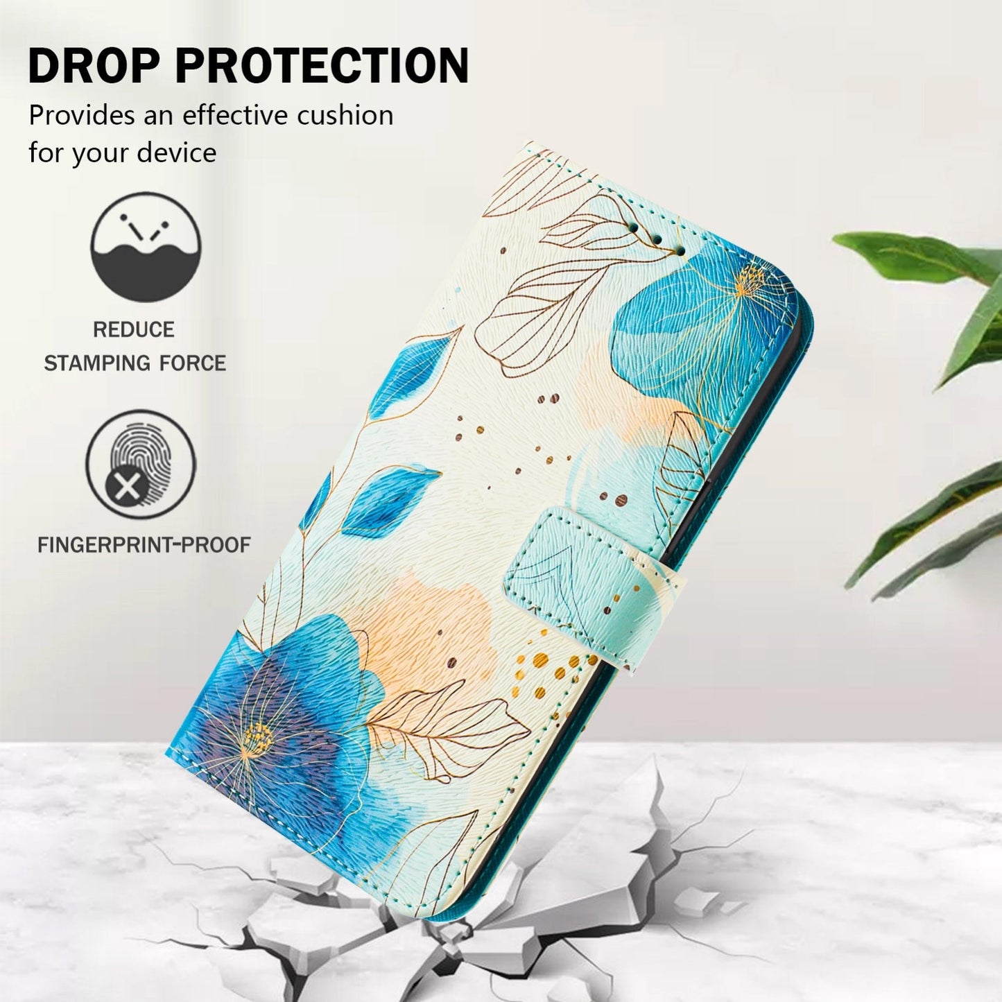 For iPhone 16e Art Colored Drawing Pattern Leather Phone Case(Flowering flowers)