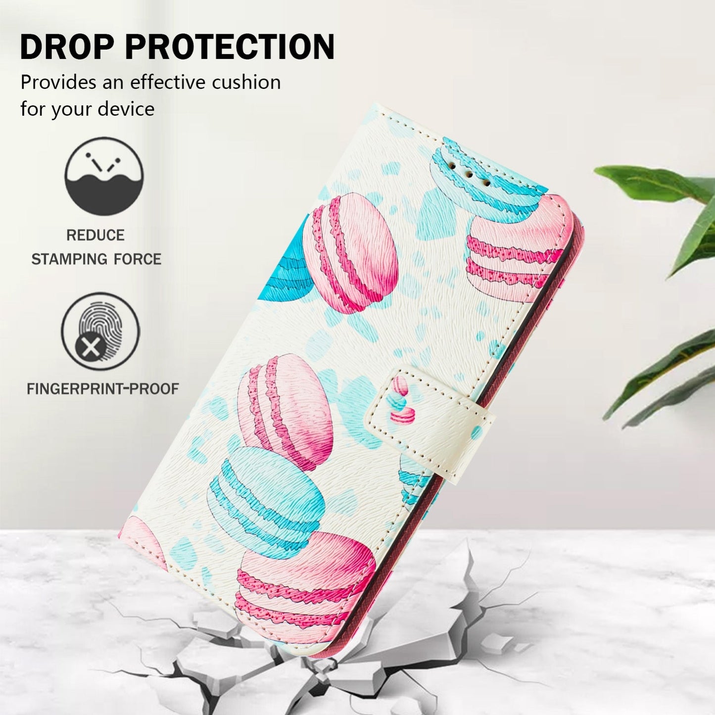 For iPhone 16e Art Colored Drawing Pattern Leather Phone Case(Cake)