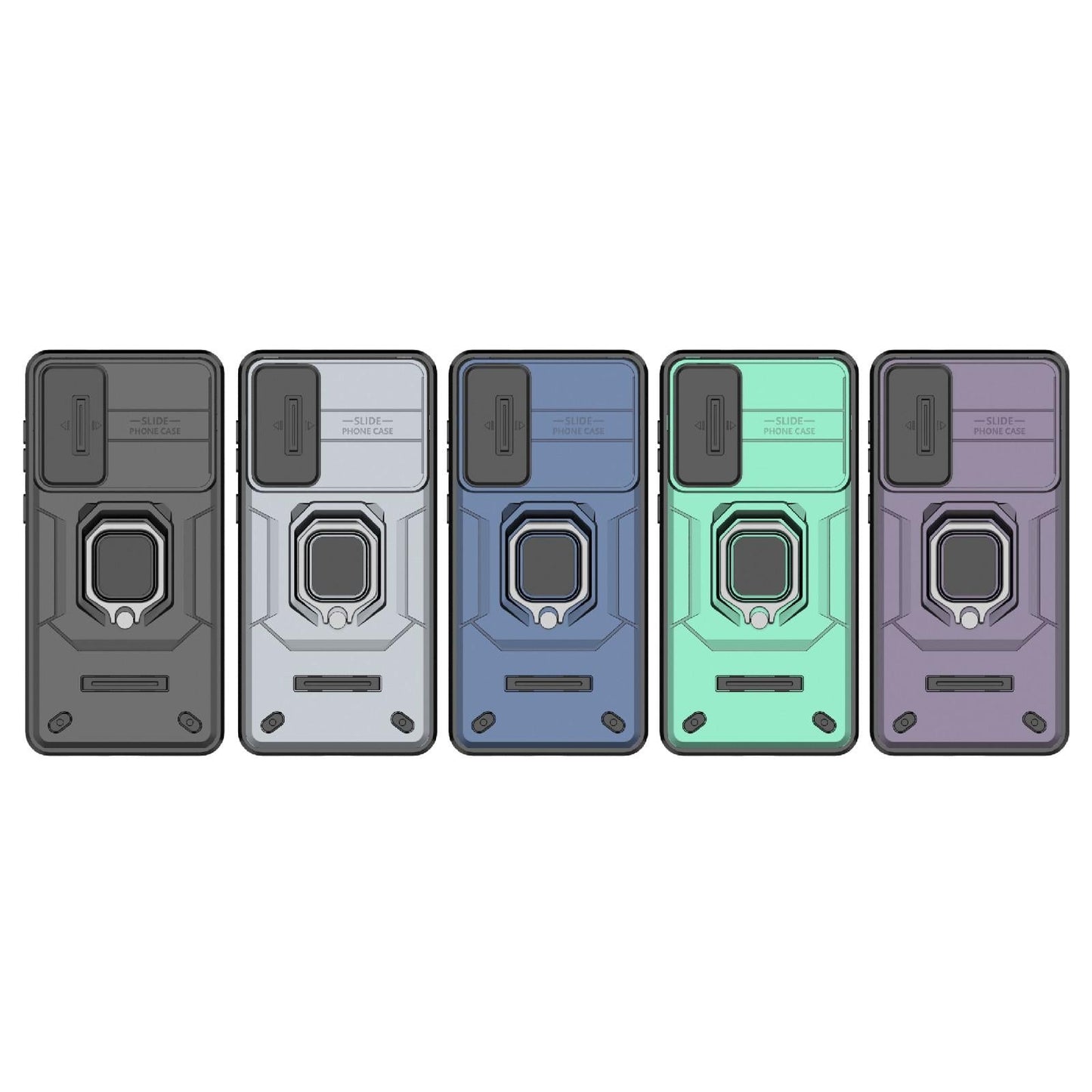 For Samsung Galaxy S25 Edge 5G Sliding Camshield TPU + PC Shockproof Phone Case with Holder(Green)
