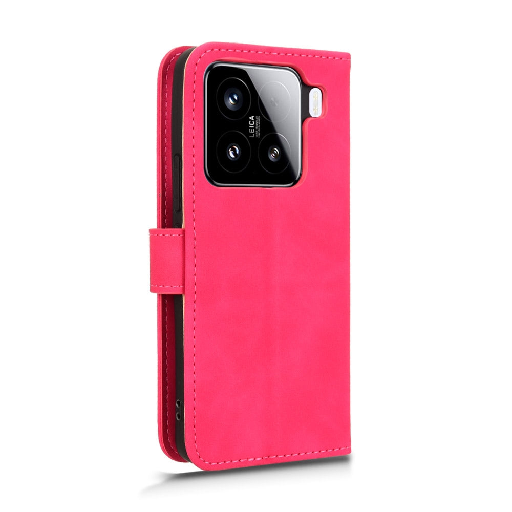 For Xiaomi 15 Pro Skin Feel Magnetic Flip Leather Phone Case(Rose Red)