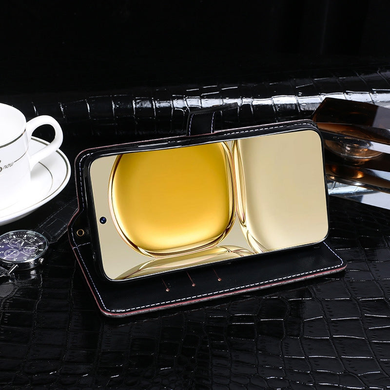 For vivo V50 5G Global idewei Crocodile Texture Leather Phone Case(Black)