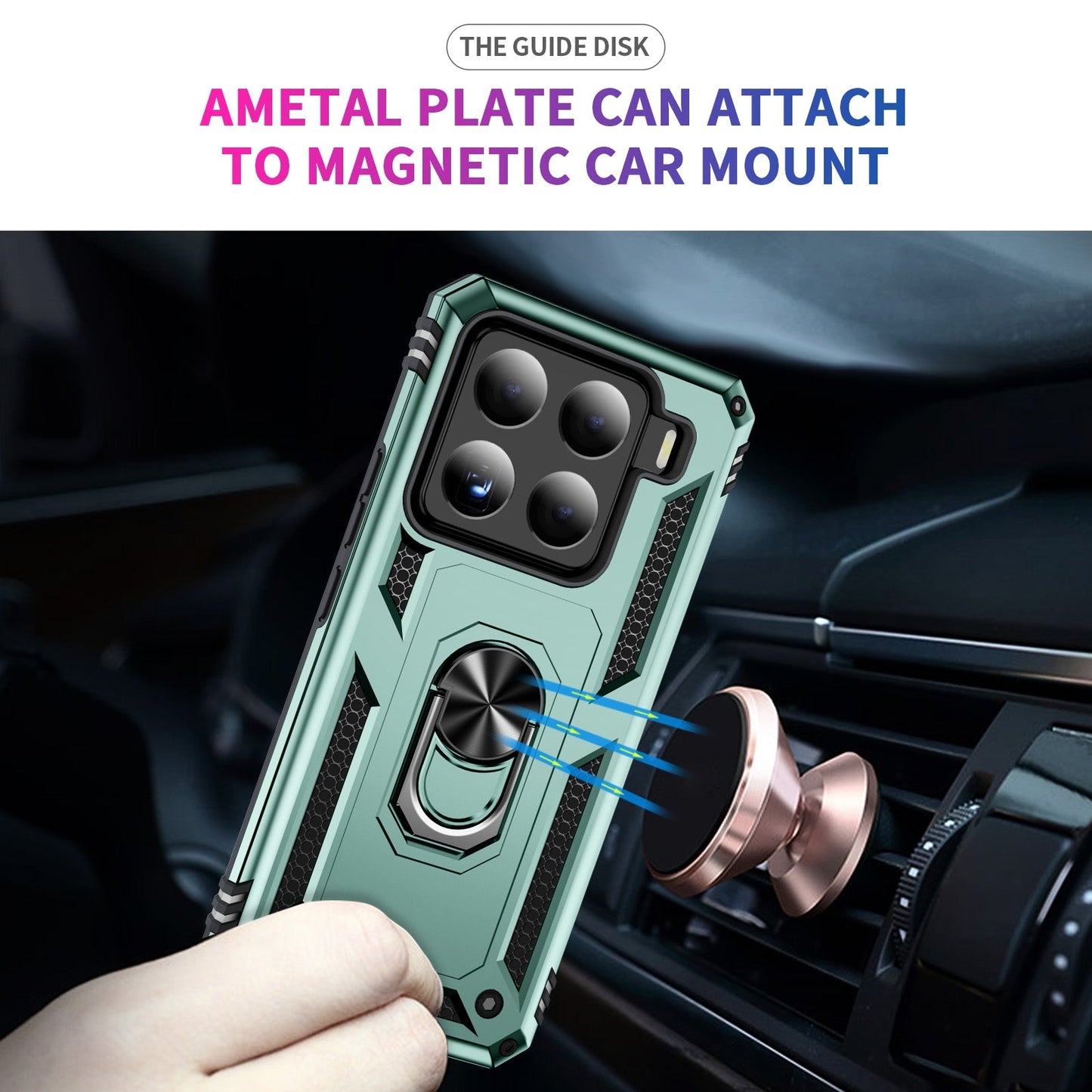 For Xiaomi 15 Shockproof TPU + PC Phone Case with Holder(Dark Green)