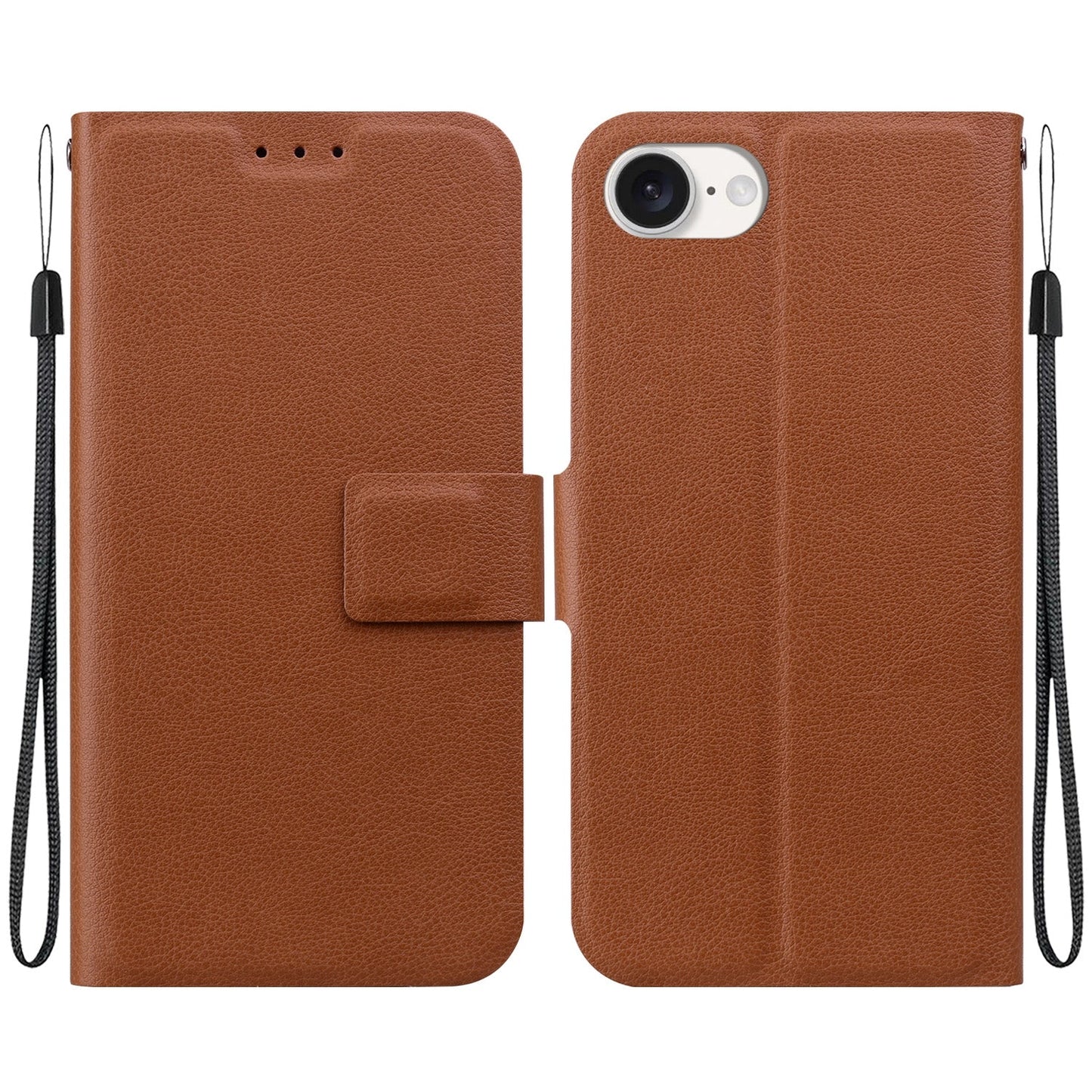 For iPhone 16e Ultra-thin Voltage Magnetic Buckle Leather Phone Case(Brown)