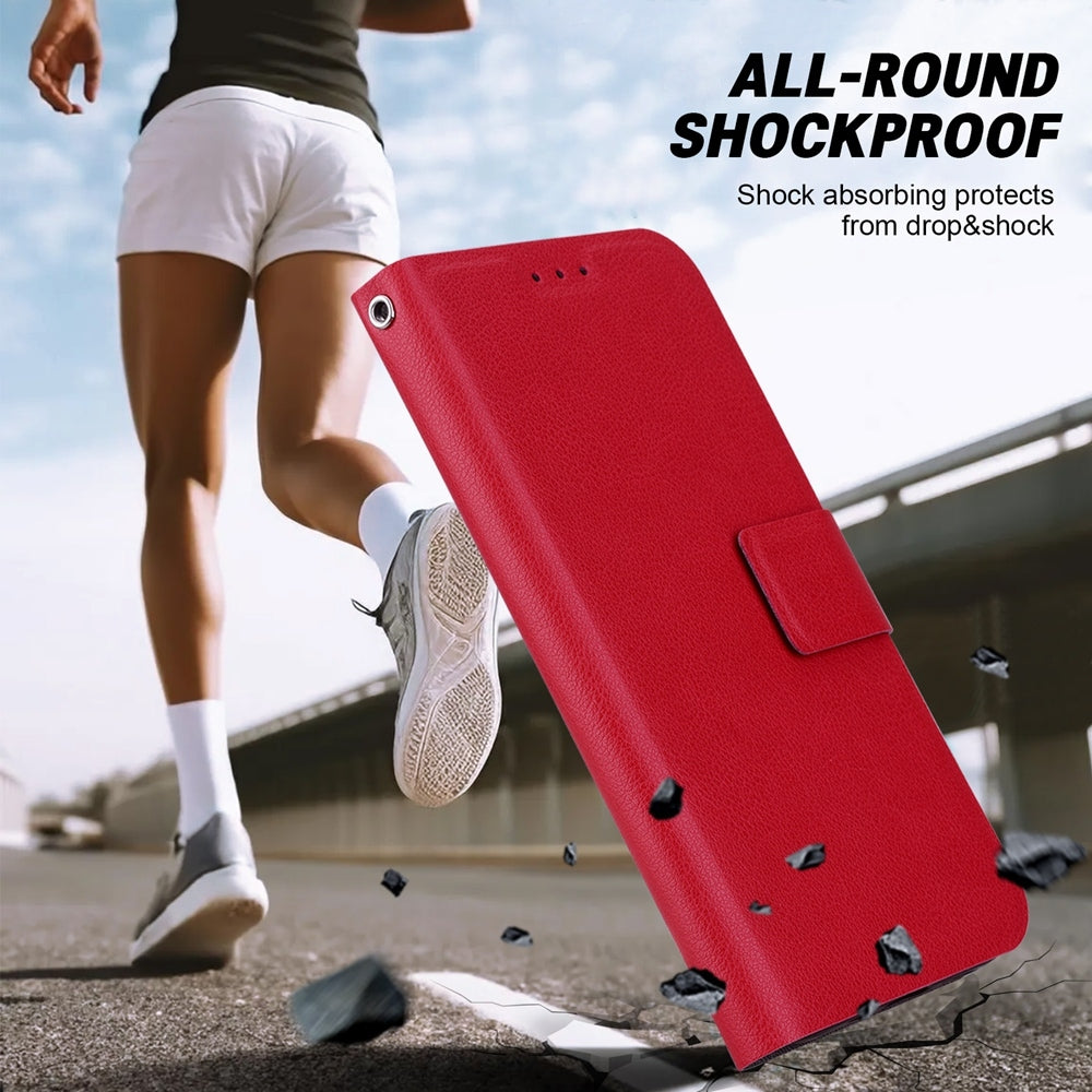 For iPhone 16e Ultra-thin Voltage Magnetic Buckle Leather Phone Case(Red)