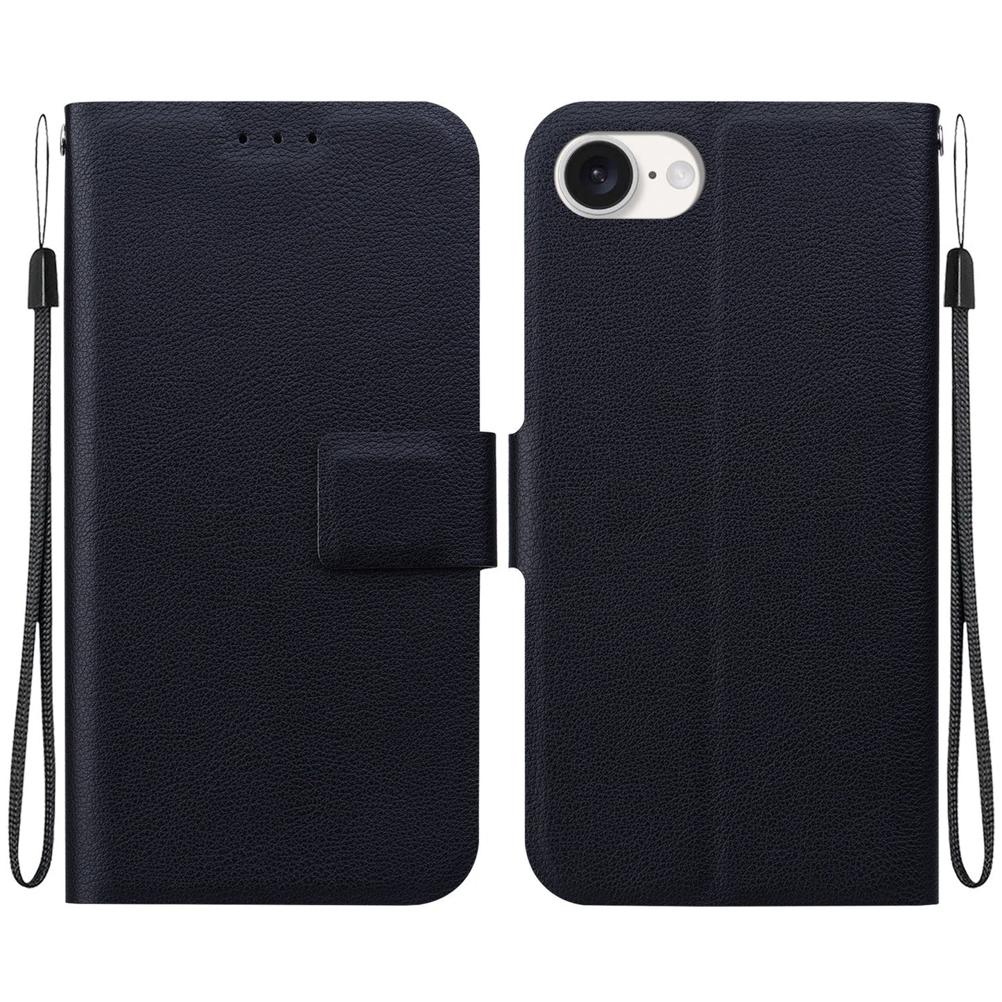 For iPhone 16e Ultra-thin Voltage Magnetic Buckle Leather Phone Case(Black)