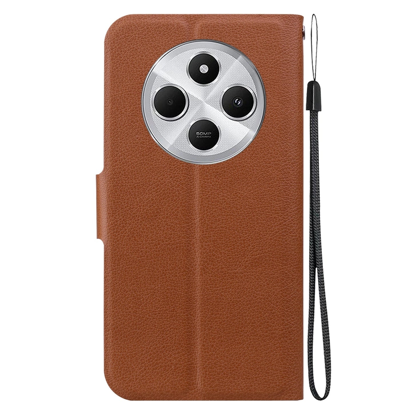 For Redmi 14C 4G Ultra-thin Voltage Magnetic Buckle Leather Phone Case(Brown)