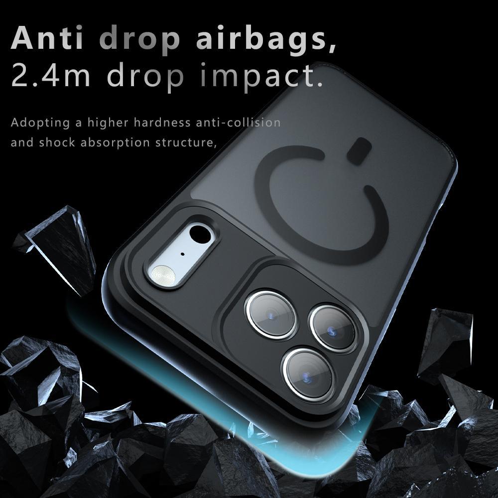 Compatible with iPhone 18 Pro Max C-type Armor MagSafe PC Dual-Layer TPU Phone Case - Frosted Black