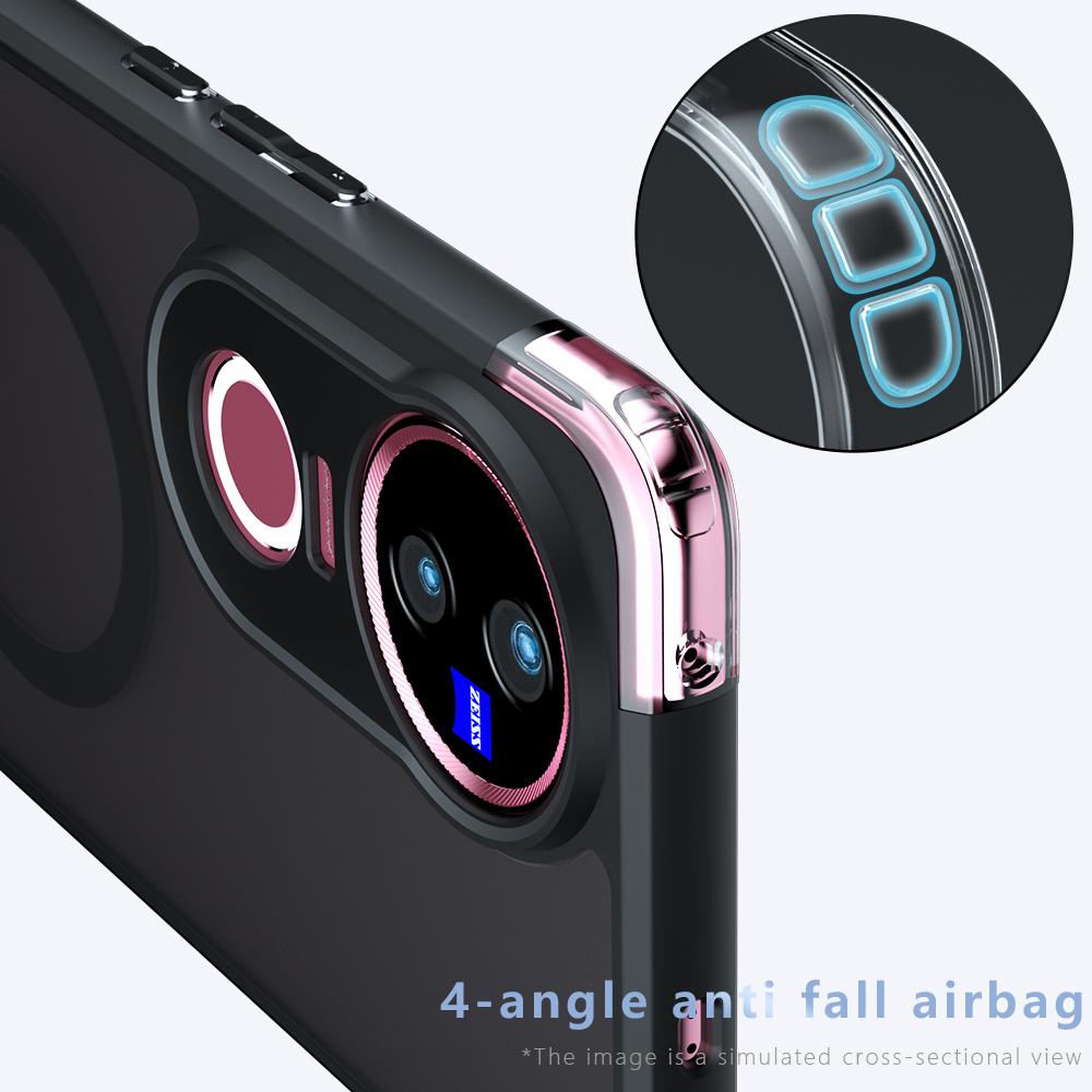 For vivo V50 Armor MagSafe PC Hybrid TPU Phone Case(Frosted Black)