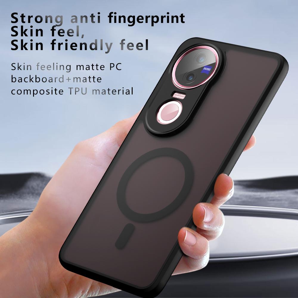 For vivo V50 Armor MagSafe PC Hybrid TPU Phone Case(Frosted Black)