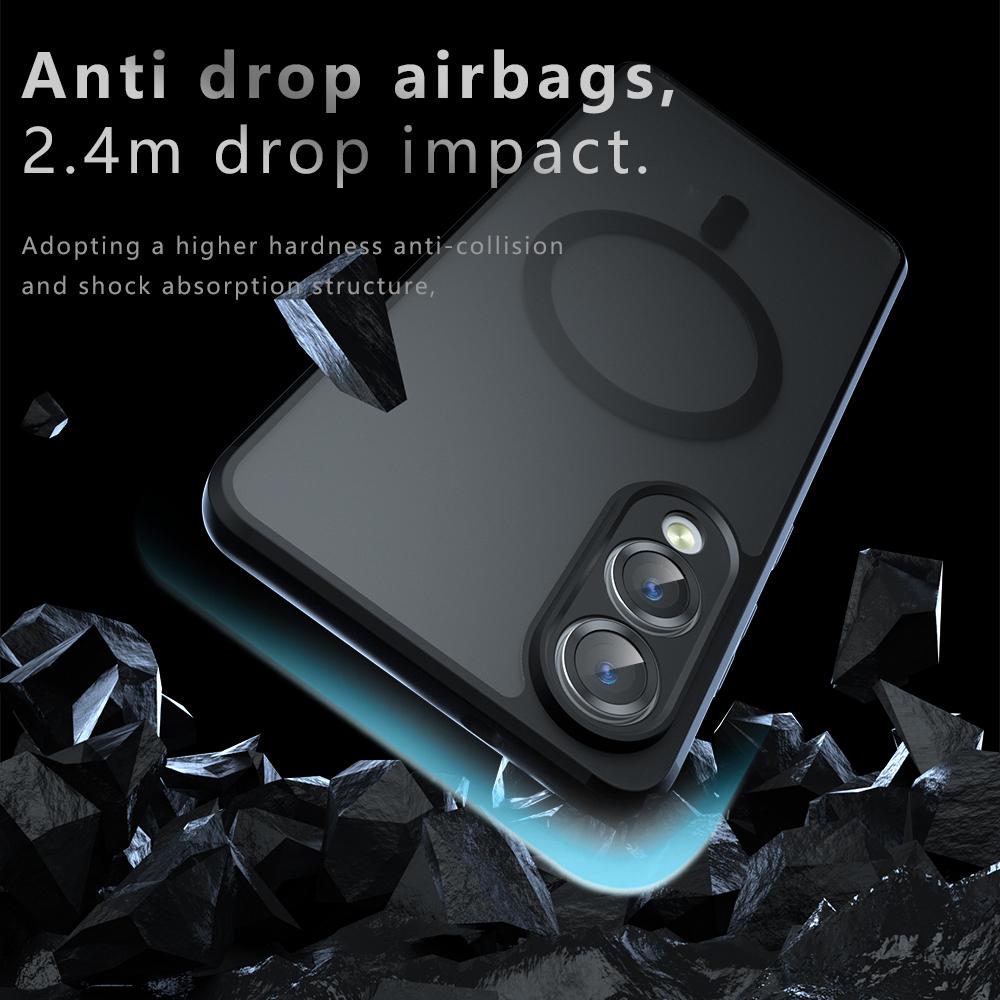 For Samsung Galaxy S25 Edge 5G Armor MagSafe Precise Hole PC Hybrid TPU Phone Case(Frosted Black)