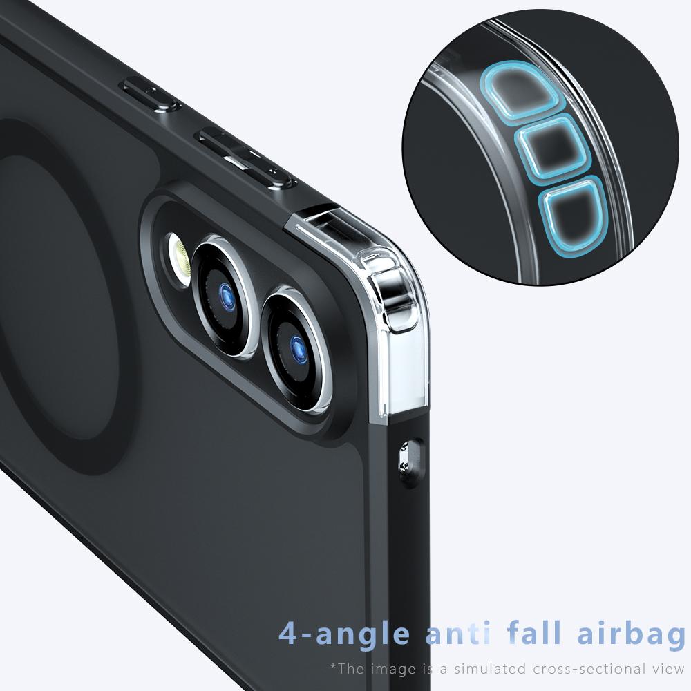 For Samsung Galaxy S25 Edge 5G Armor MagSafe Precise Hole PC Hybrid TPU Phone Case(Frosted Black)