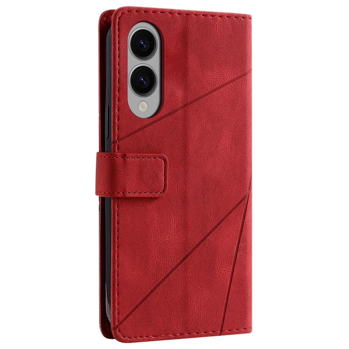 For Samsung Galaxy S25 Edge 5G Skin Feel Splicing Leather Phone Case(Red)