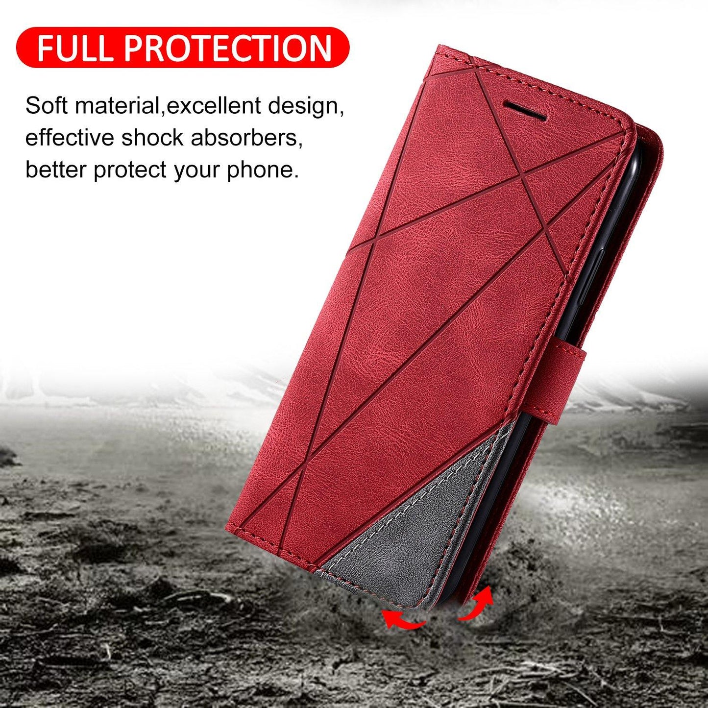 For Samsung Galaxy S25 Edge 5G Skin Feel Splicing Leather Phone Case(Red)
