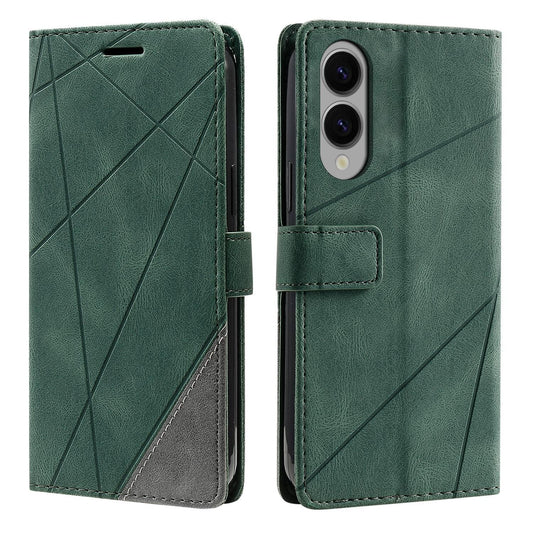 For Samsung Galaxy S25 Edge 5G Skin Feel Splicing Leather Phone Case(Green)