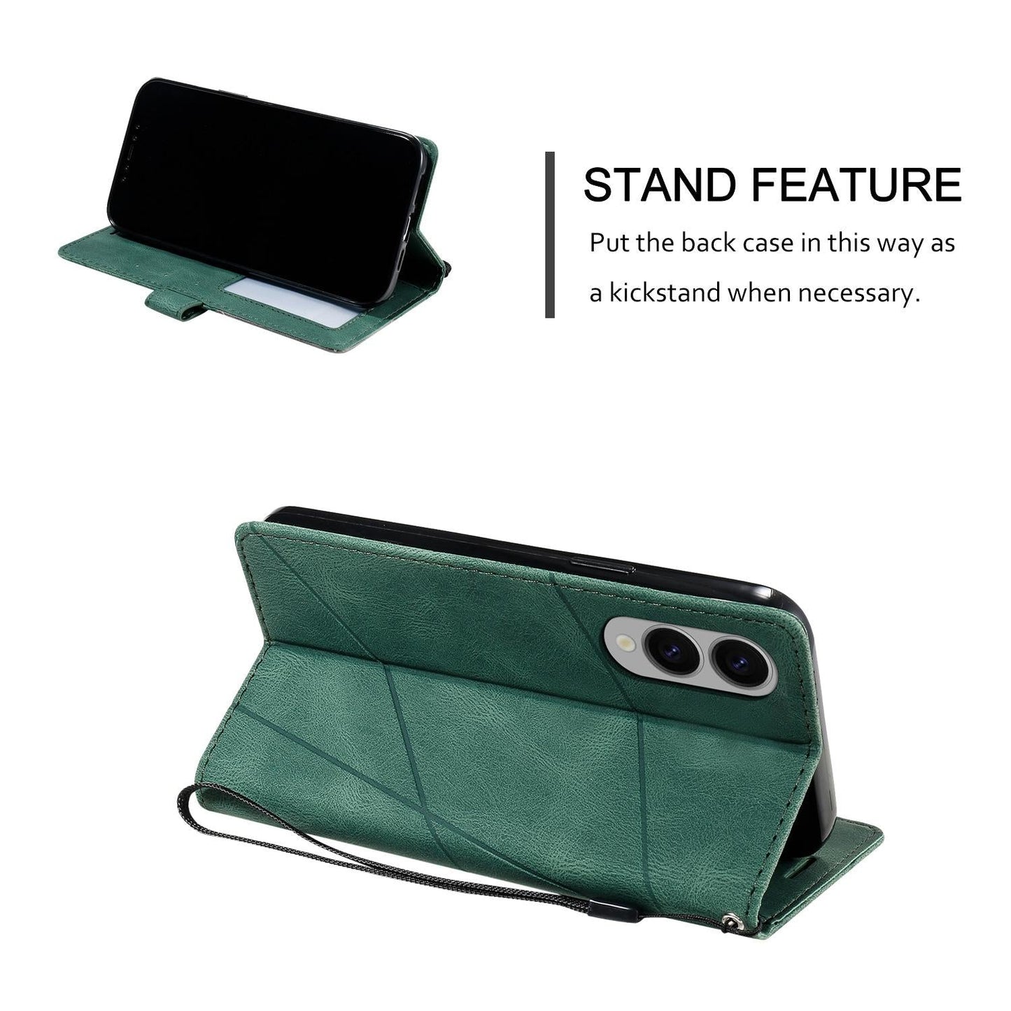 For Samsung Galaxy S25 Edge 5G Skin Feel Splicing Leather Phone Case(Green)