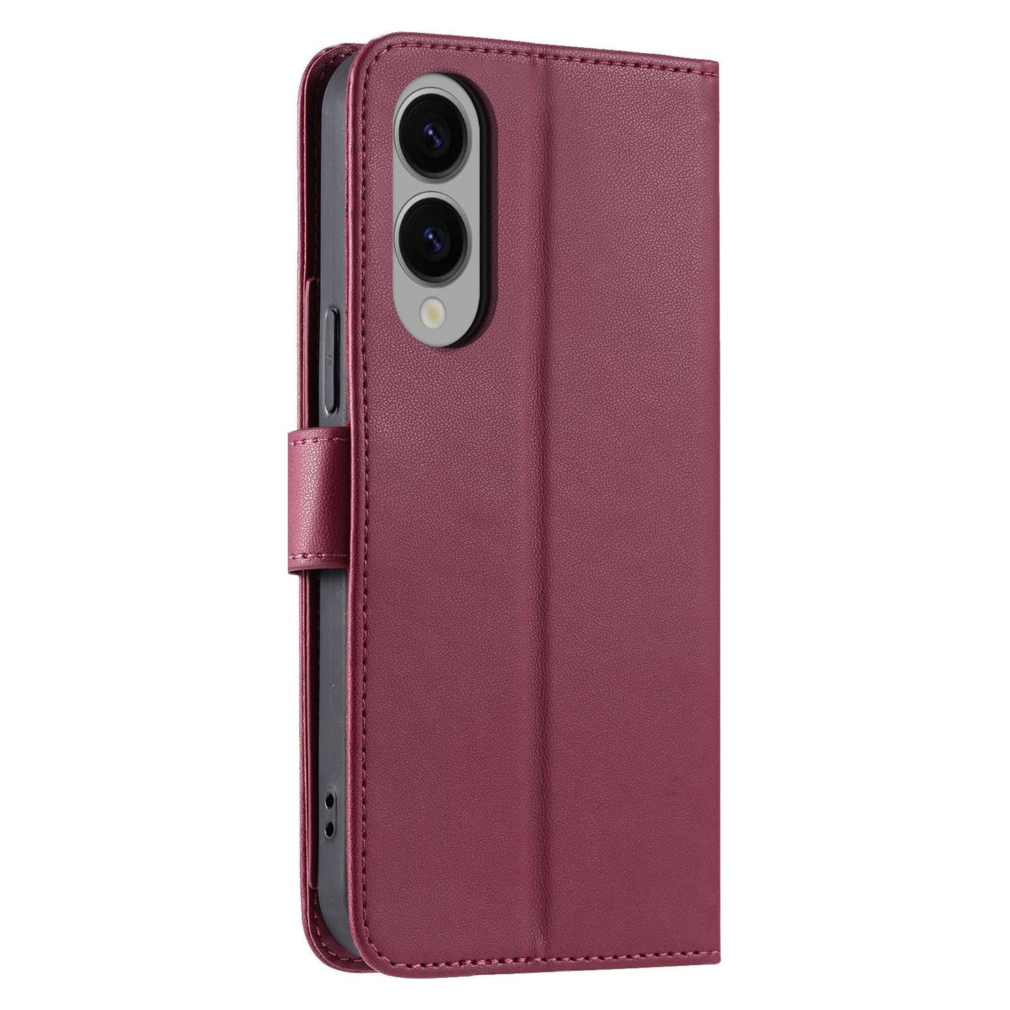 For Samsung Galaxy S25 Edge 5G Ring Buckle Rhombic Leather Phone Case(Red)