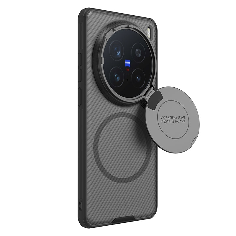 For vivo X200 Pro NILLKIN CamShield Prop MagSafe Magnetic Translucent PC Phone Case(Black)