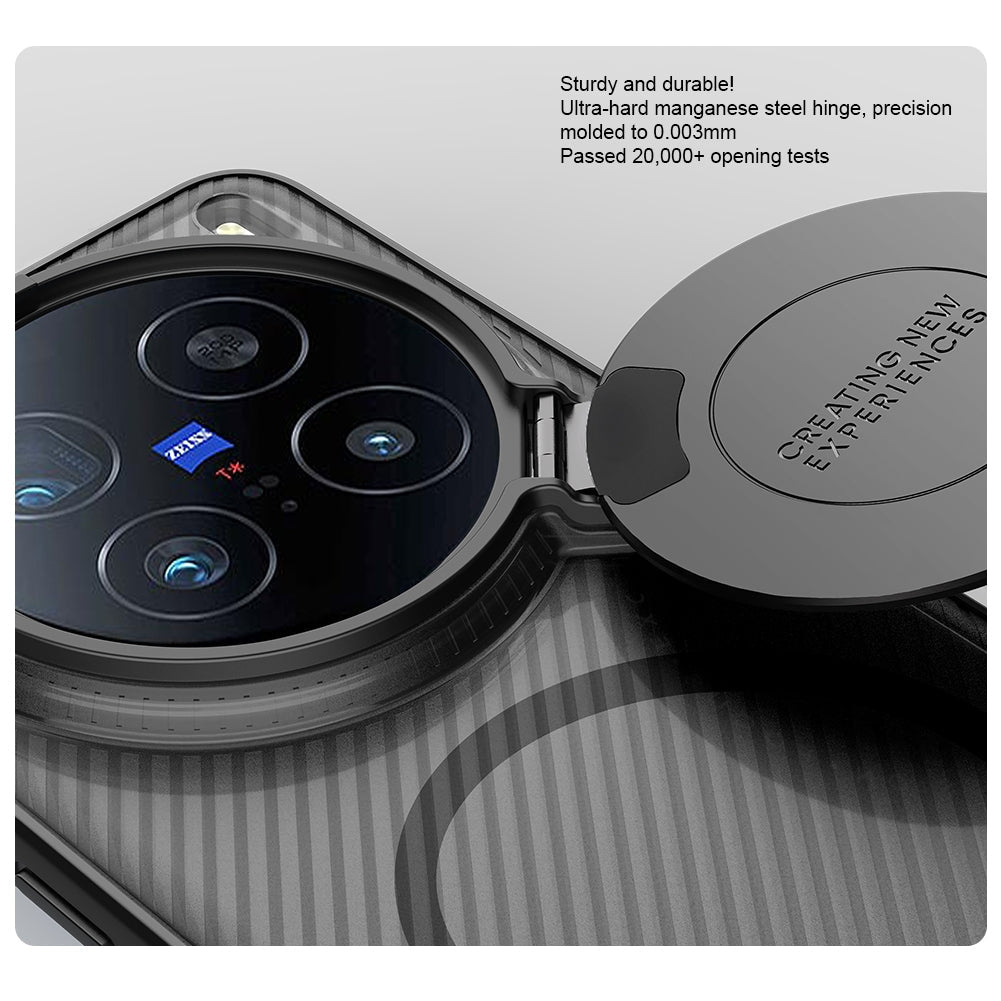 For vivo X200 Pro NILLKIN CamShield Prop MagSafe Magnetic Translucent PC Phone Case(Black)