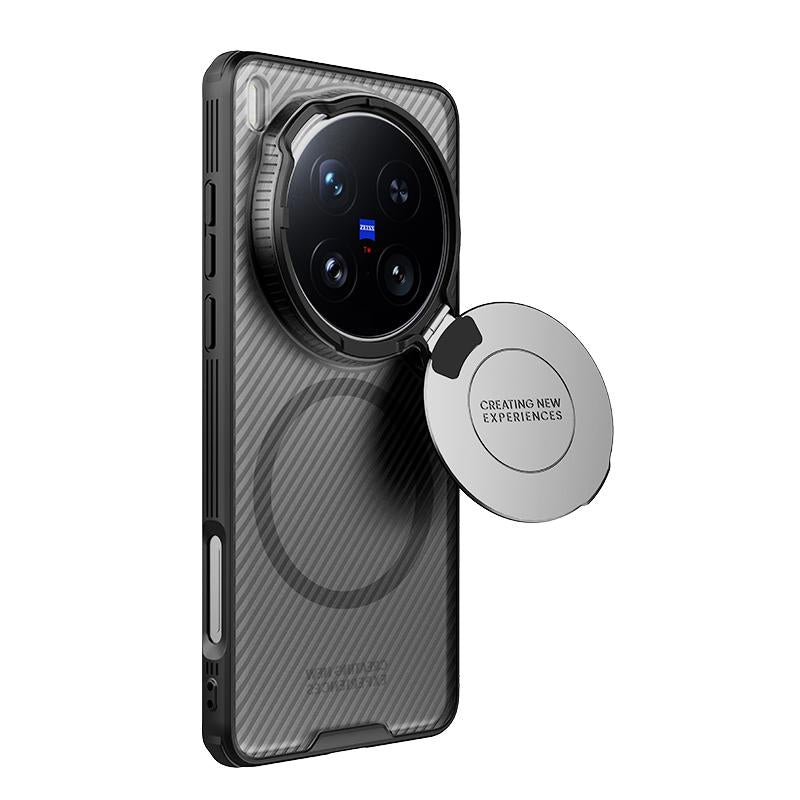 For vivo X200 Ultra NILLKIN CamShield Prop MagSafe Magnetic Translucent PC Phone Case(Black)