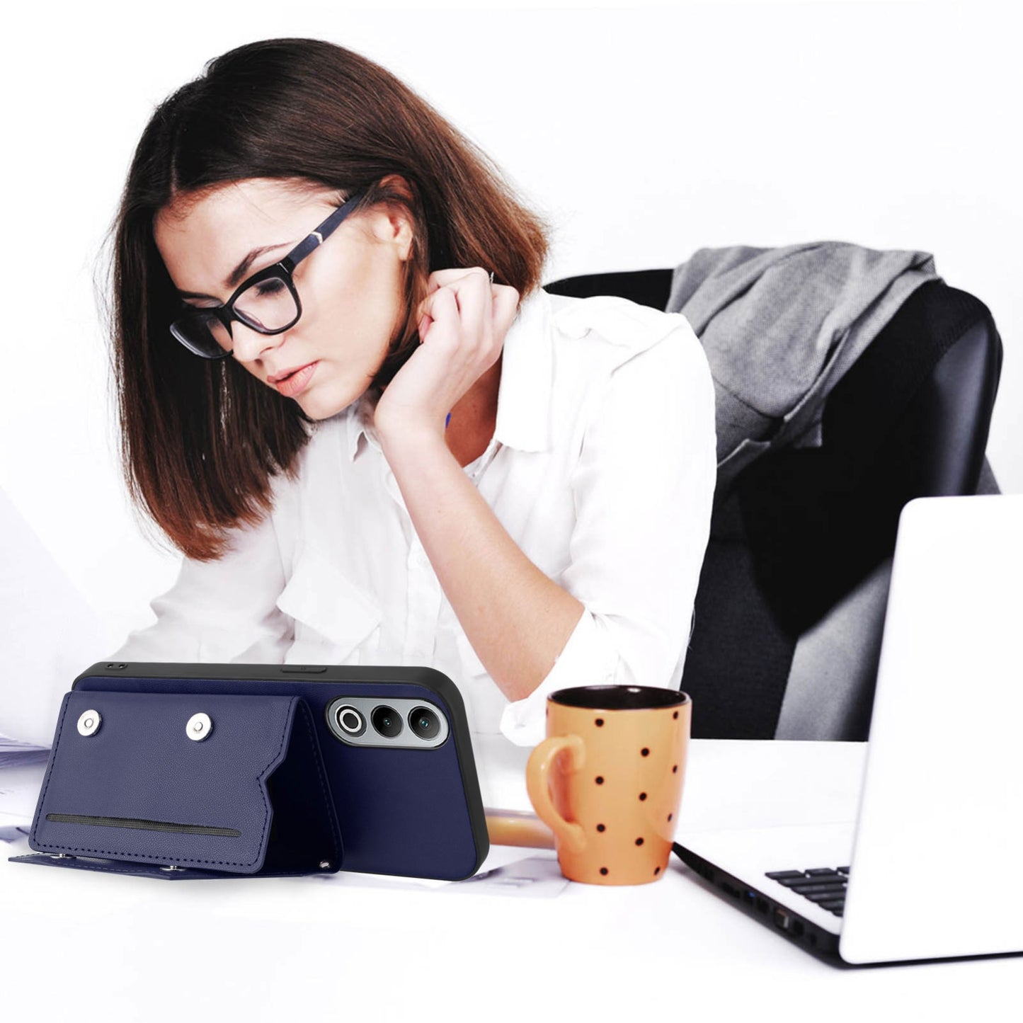 For OPPO K12 5G Skin Feel Four Card Slots Phone Case with Wrist Strap(Blue)