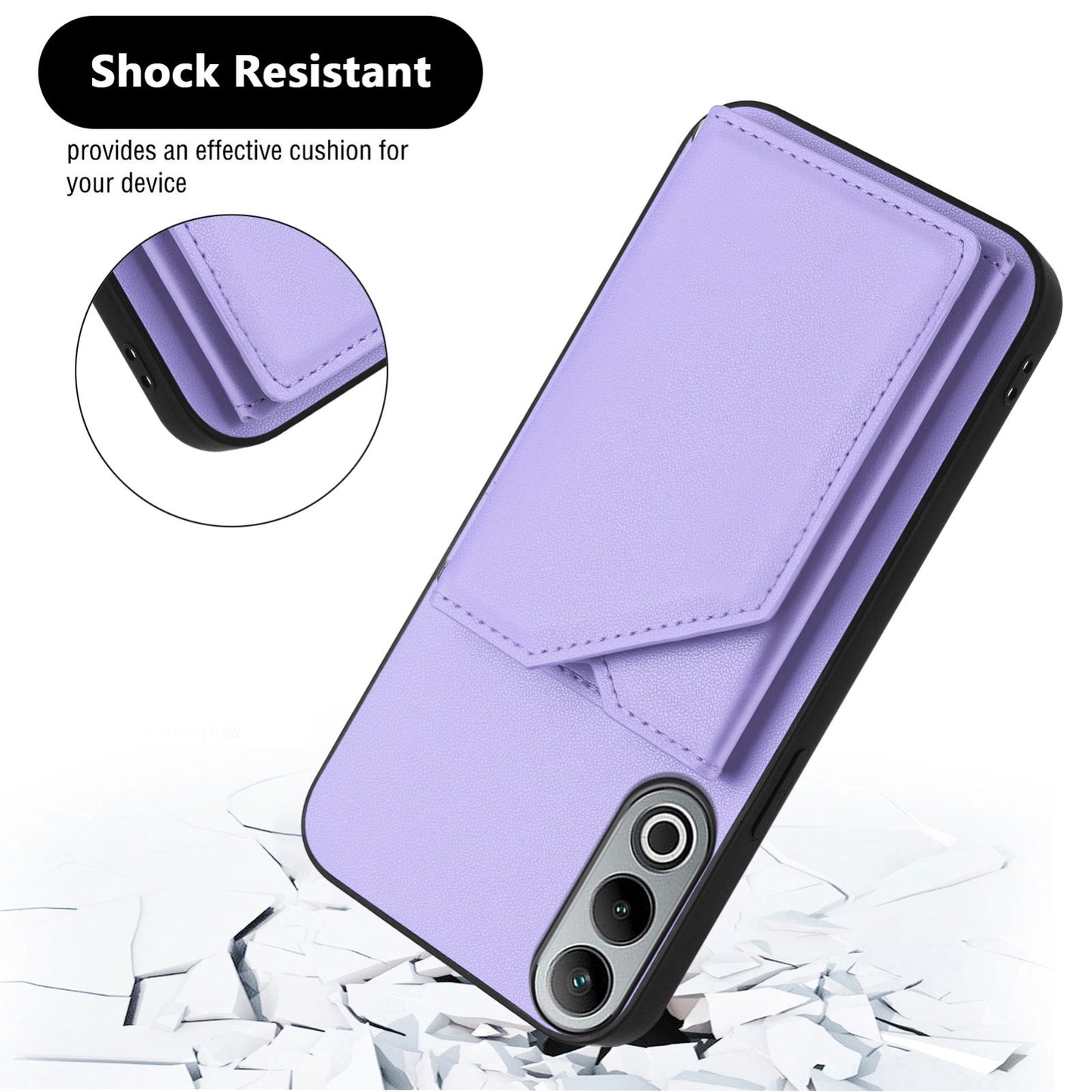 For OPPO K12 5G Skin Feel Four Card Slots Phone Case with Wrist Strap(Purple)