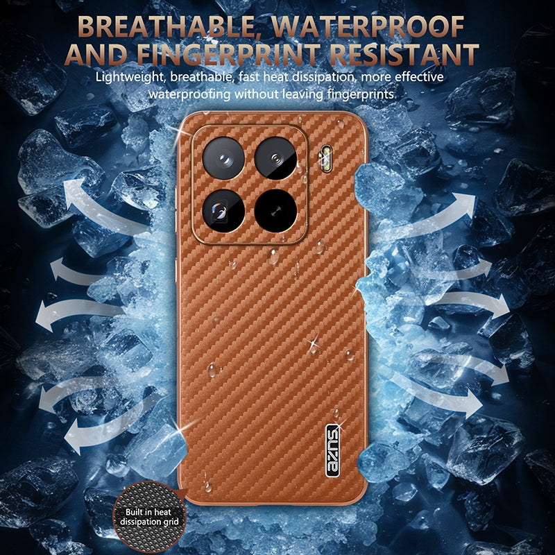 For Xiaomi 15 Pro AZNS Electroplated Edge Carbon Fiber Texture Phone Case(Black)