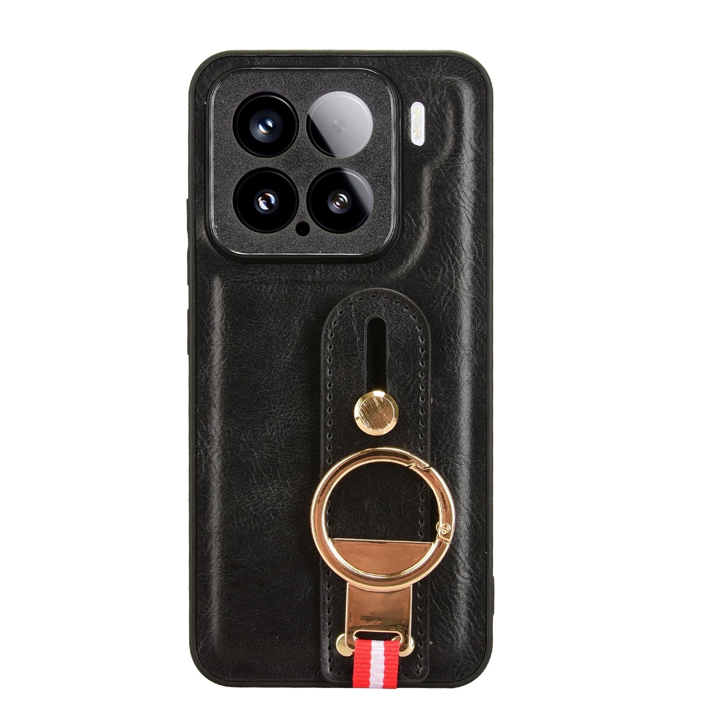 For Xiaomi 15 Pro Wristband Leather Back Phone Case(Black)