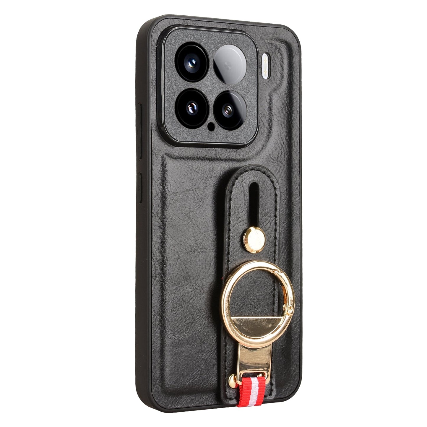 For Xiaomi 15 Pro Wristband Leather Back Phone Case(Black)