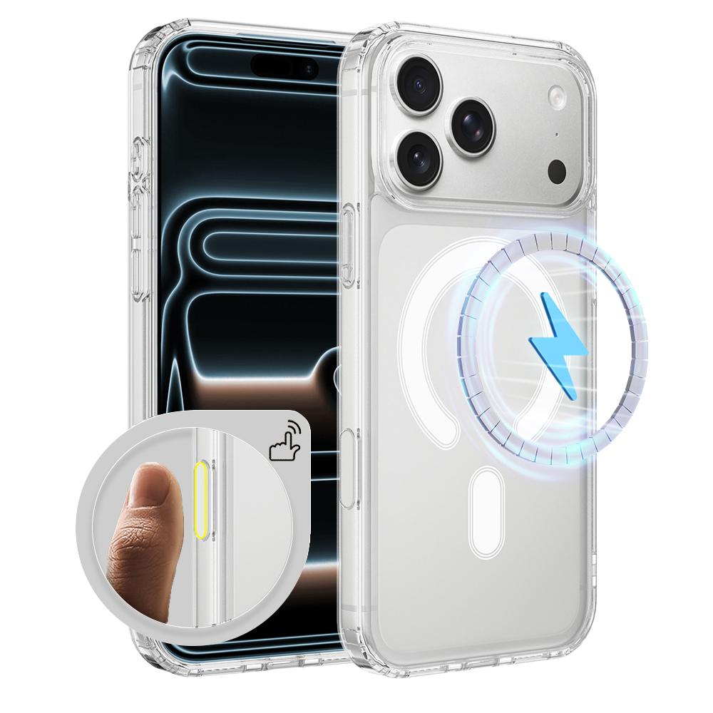 Compatible with iPhone 18 Pro Max Camera Control Button Integrated MagSafe Clear Phone Case - Transparent