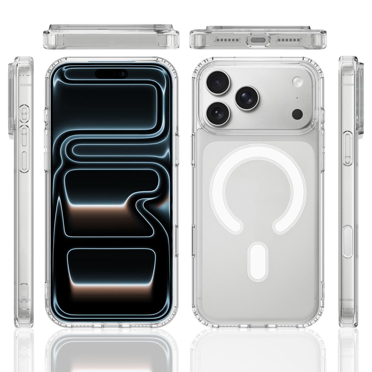 Compatible with iPhone 18 Pro Max Camera Control Button Integrated MagSafe Clear Phone Case - Transparent
