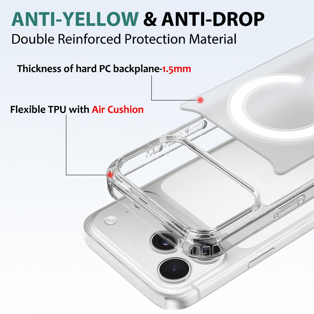 Compatible with iPhone 18 Pro Max Camera Control Button Integrated MagSafe Clear Phone Case - Transparent