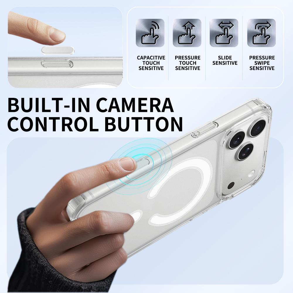 Compatible with iPhone 18 Pro Max Camera Control Button Integrated MagSafe Clear Phone Case - Transparent