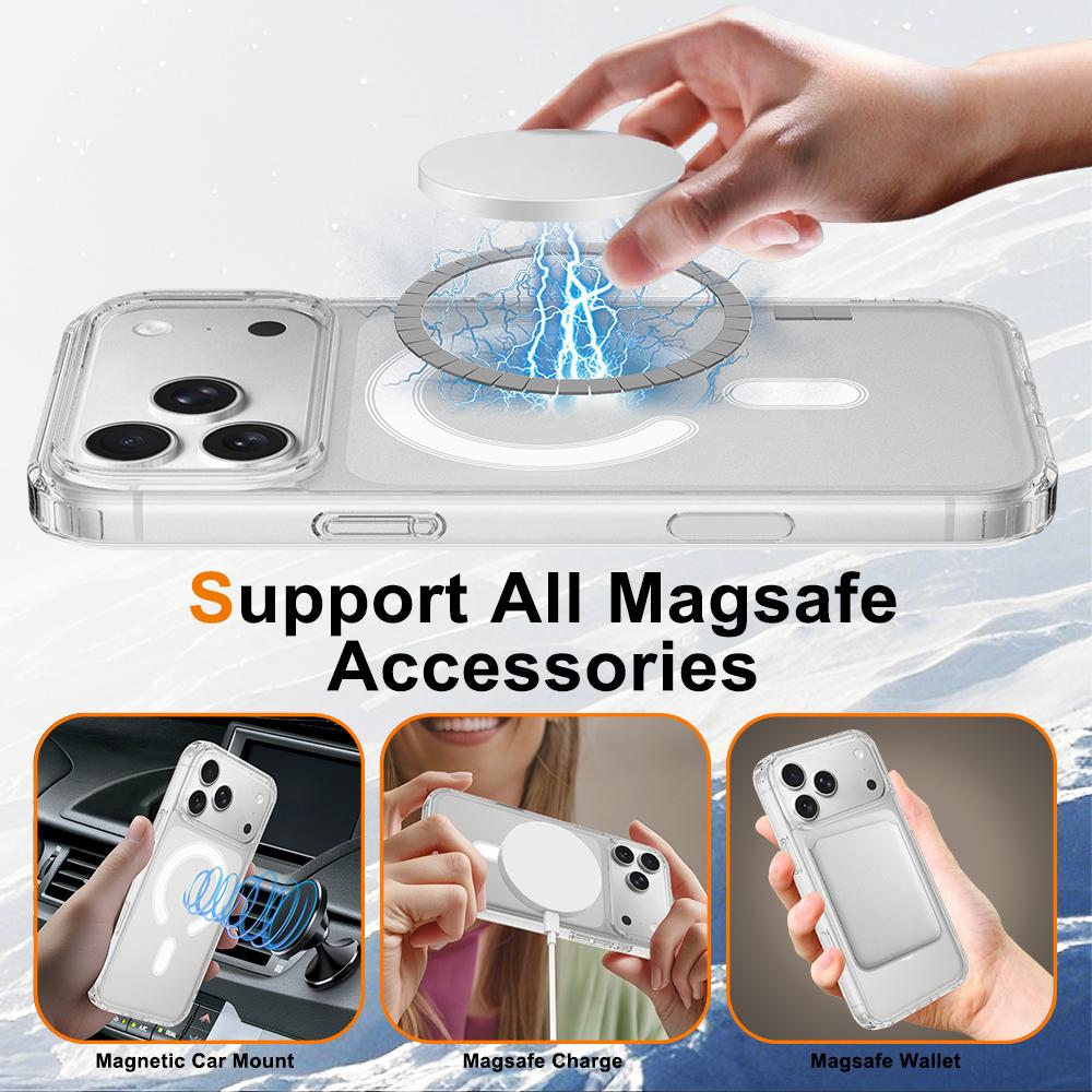 Compatible with iPhone 18 Pro Max Camera Control Button Integrated MagSafe Clear Phone Case - Transparent