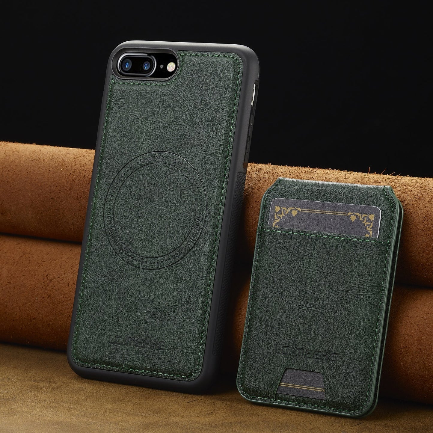 For iPhone 16e LC.IMEEKE L3 Series Detachable RFID Card Bag Magsafe Phone Case(Green)