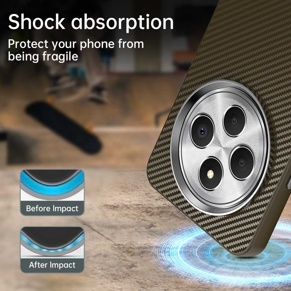 For Redmi 14C Carbon Fiber Series IMD Phone Case(Brown)