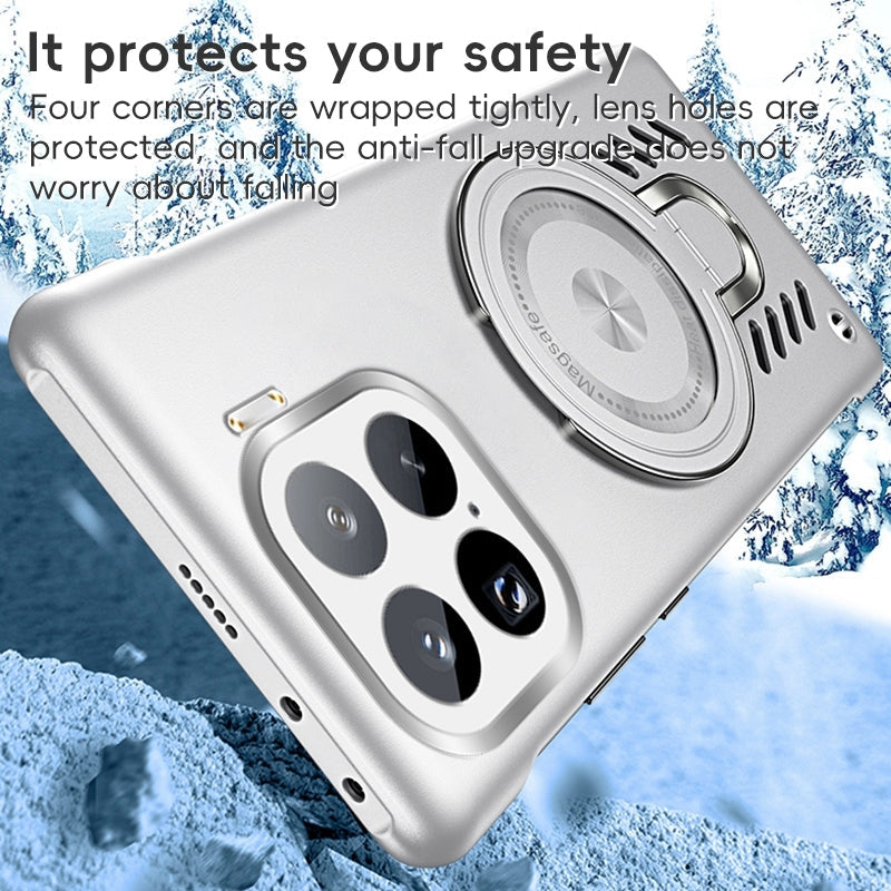 For Xiaomi 15 Ice Sense Series Graphene Cooling MagSafe Holder Phone Case(Orange)
