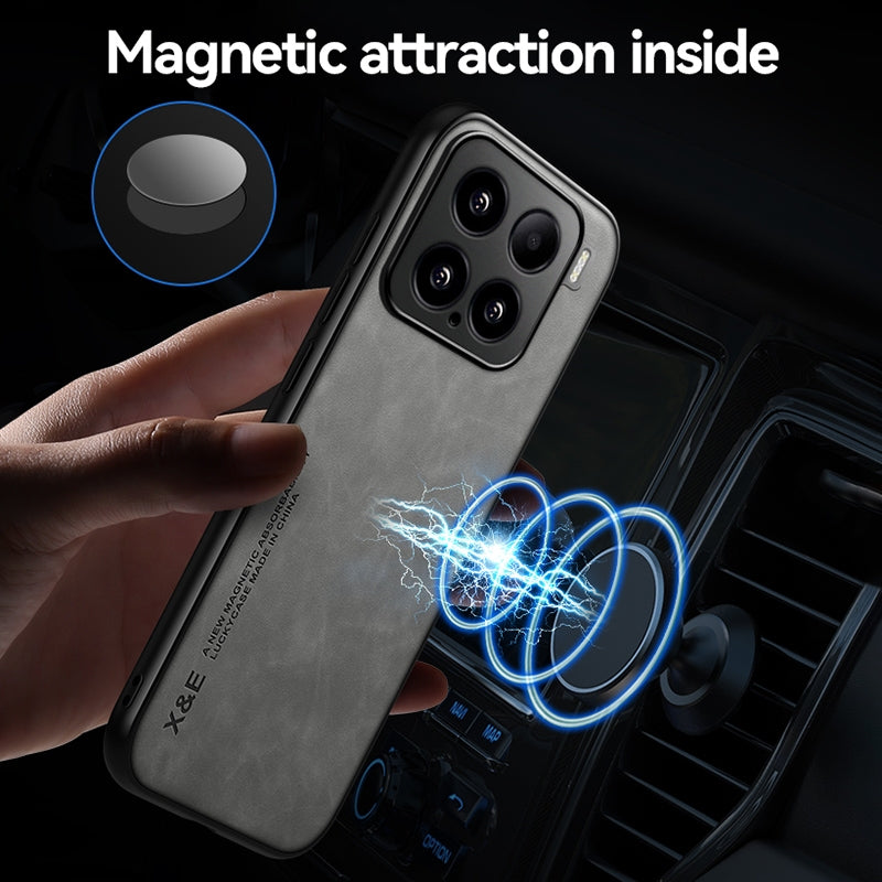 For Xiaomi 15 Pro Skin Feel Magnetic Leather Back Phone Case(Light Grey)