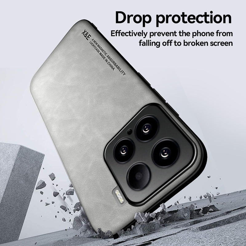 For Xiaomi 15 Pro Skin Feel Magnetic Leather Back Phone Case(Light Grey)