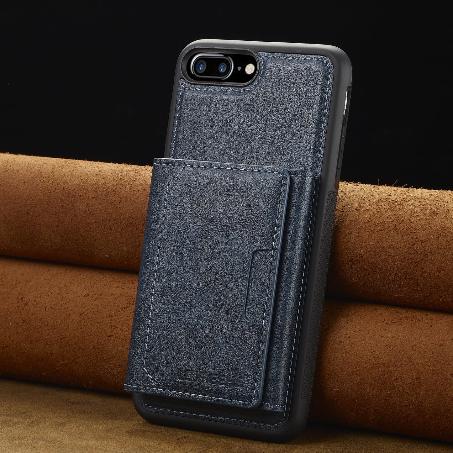 For iPhone 16e LC.IMEEKE L5 Series Detachable RFID Card Bag Magsafe Phone Case(Blue)