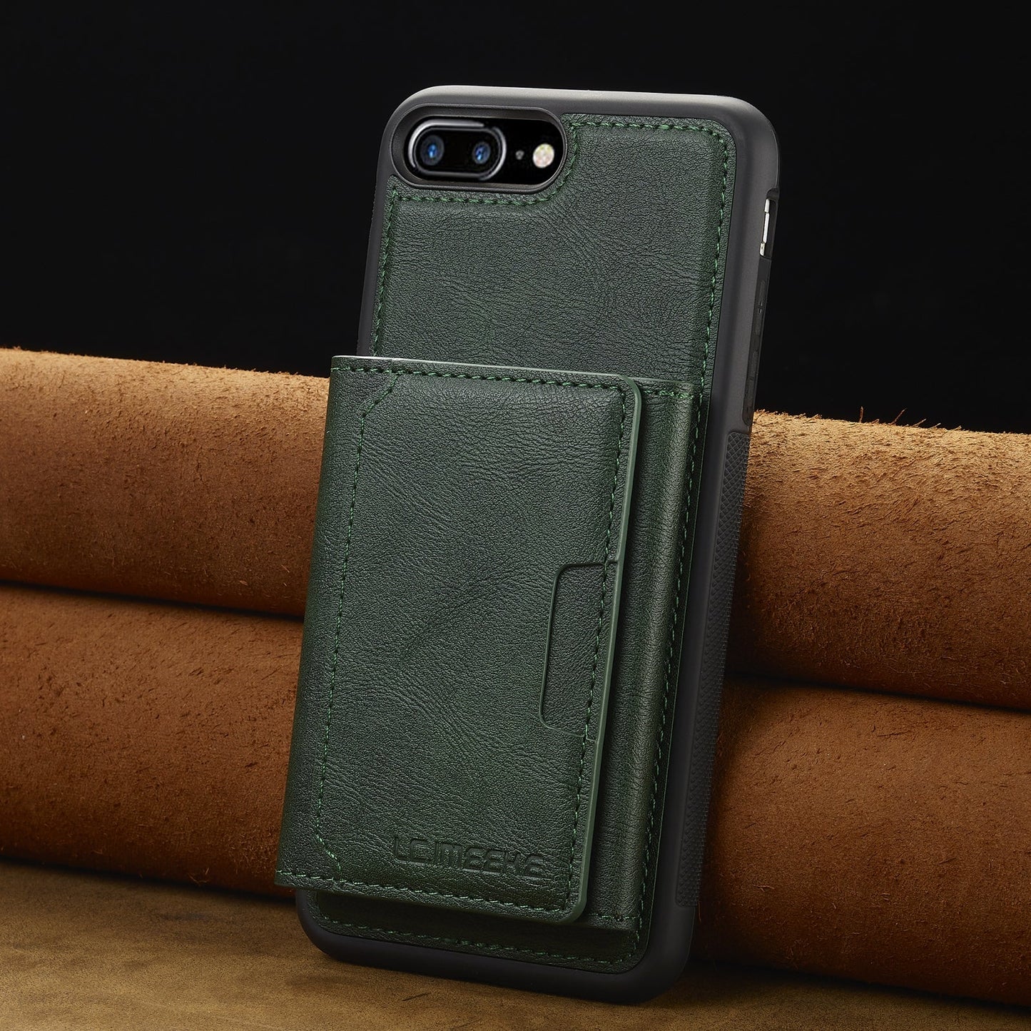 For iPhone 16e LC.IMEEKE L5 Series Detachable RFID Card Bag Magsafe Phone Case(Green)