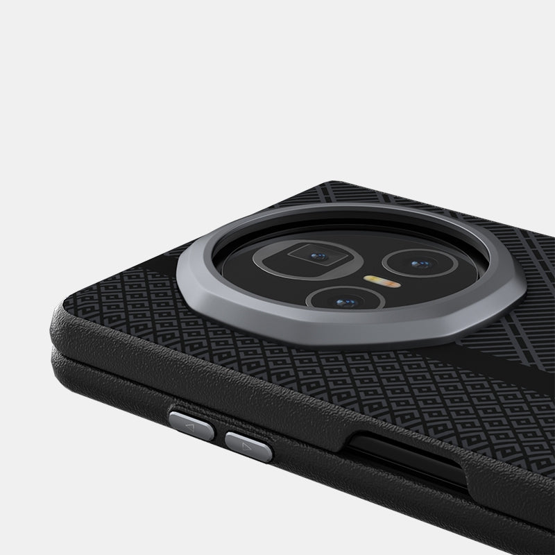 For Honor Magic V3 ABEEL 6D Micro Relief MagSafe Magnetic Phone Case(Black)