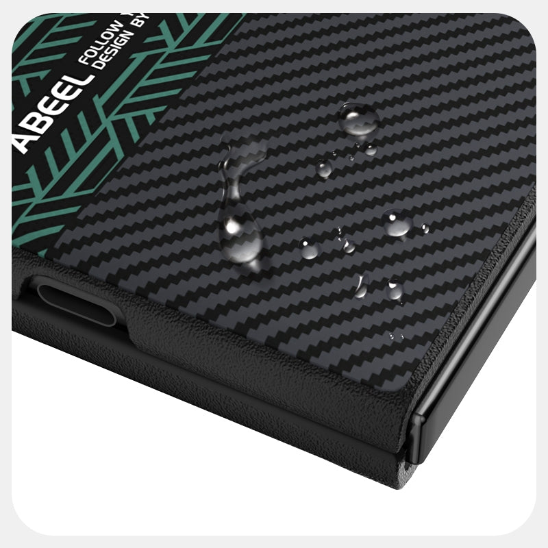 For Honor Magic V3 ABEEL 6D Micro Relief MagSafe Magnetic Phone Case(Green)