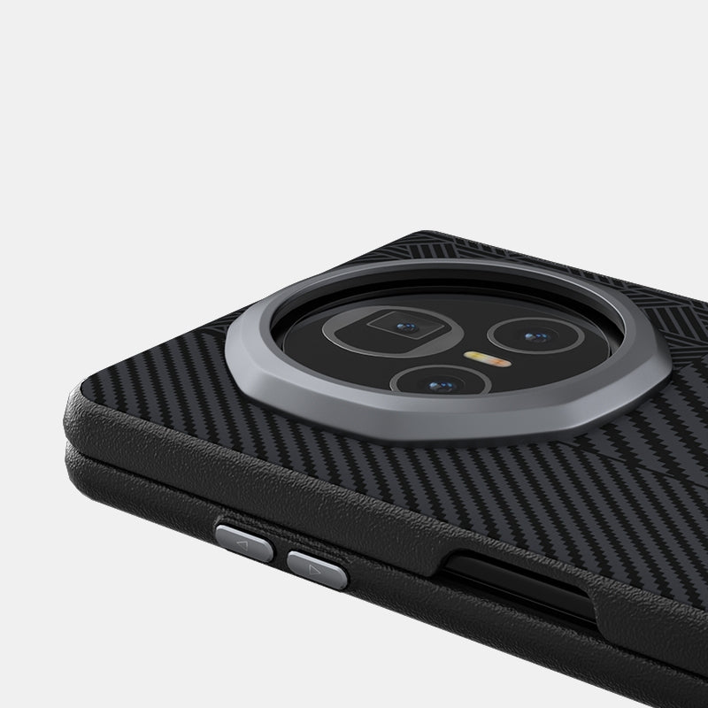 For Honor Magic V3 ABEEL 6D Micro Relief MagSafe Magnetic Phone Case(Carbon Fiber Black)
