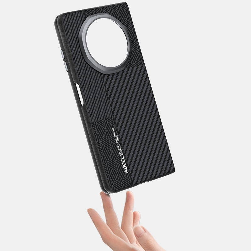 For Honor Magic V3 ABEEL 6D Micro Relief MagSafe Magnetic Phone Case(Carbon Fiber Black)