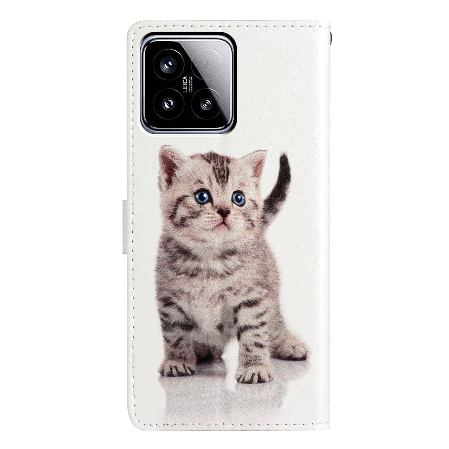 For Xiaomi 15 Colored Drawing Leather Phone Case(Little Tabby Cat)