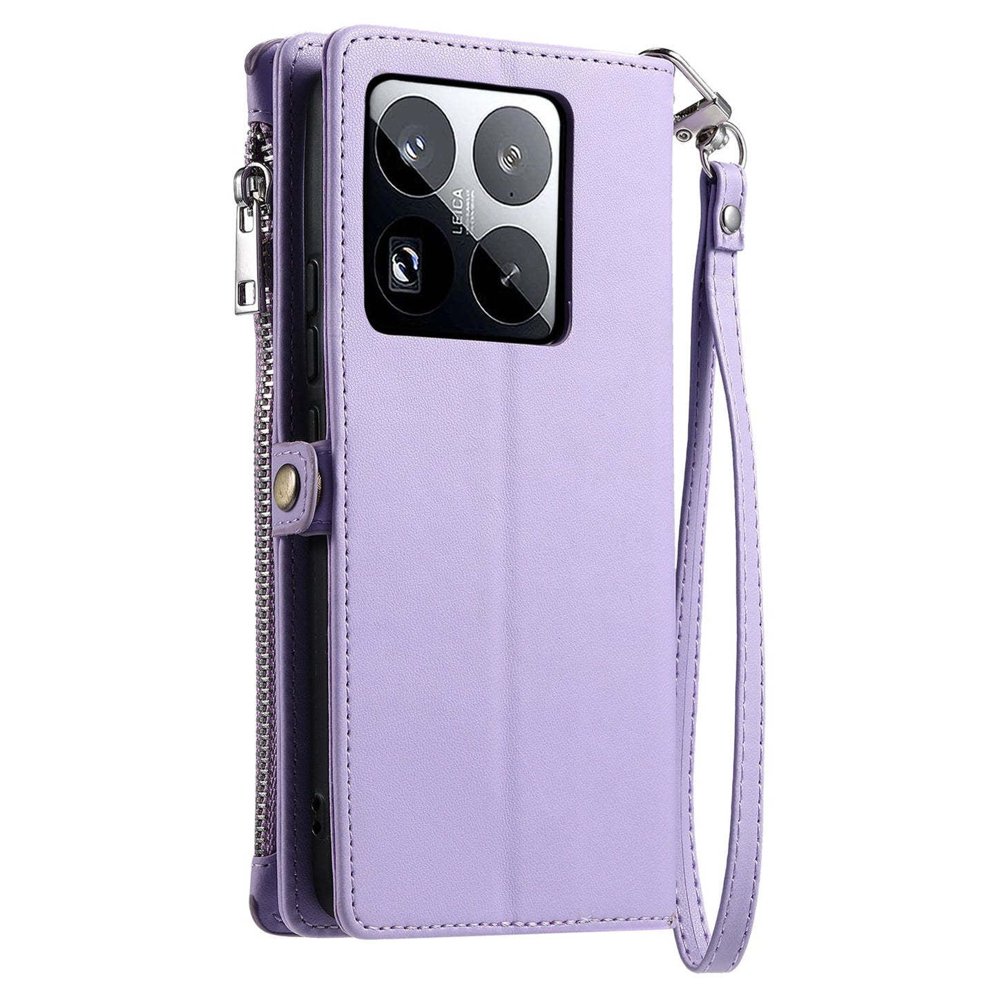 For Xiaomi 15 Pro Leather Stitching Multi-card Slot Zipper Phone Case(Purple)