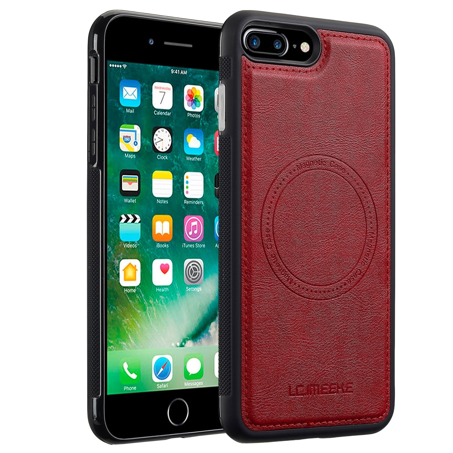 For iPhone 16e LC.IMEEKE Magsafe Phone Case(Red)