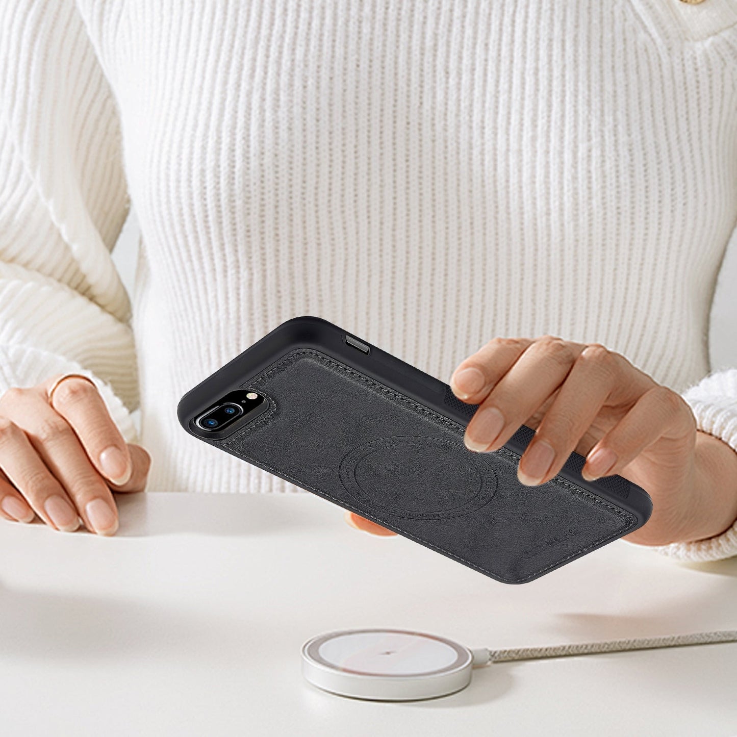 For iPhone 16e LC.IMEEKE Magsafe Phone Case(Black)