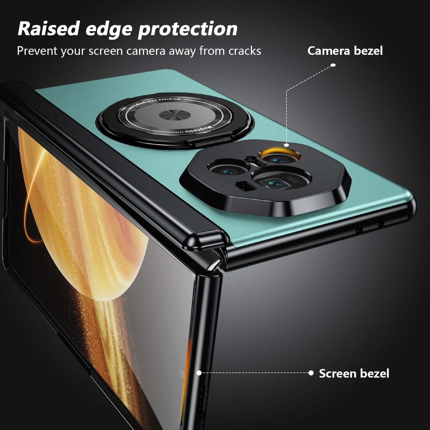 For Honor Magic V3 Gold Medal Rotating Folding Series Ring Holder Phone Case(Royal Blue)